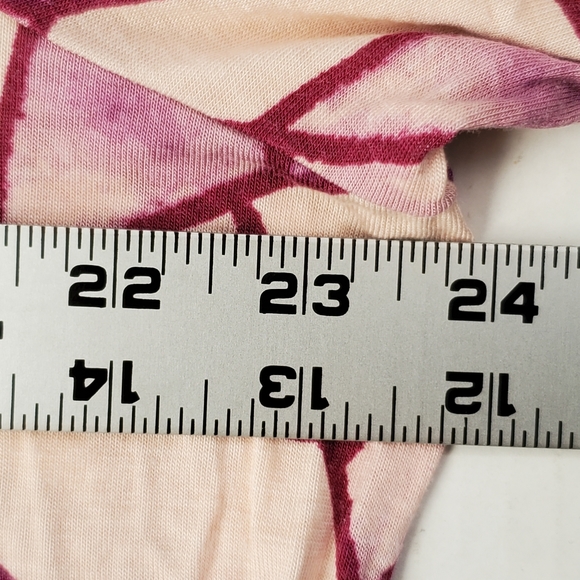LOGO by Lori Goldstein Printed Cotton Modal Top Pink Purple sz XL2 Side Pockets - Picture 5 of 10